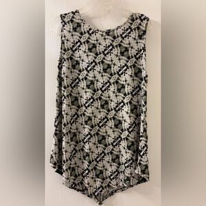 Amana Black, olive and White tunic